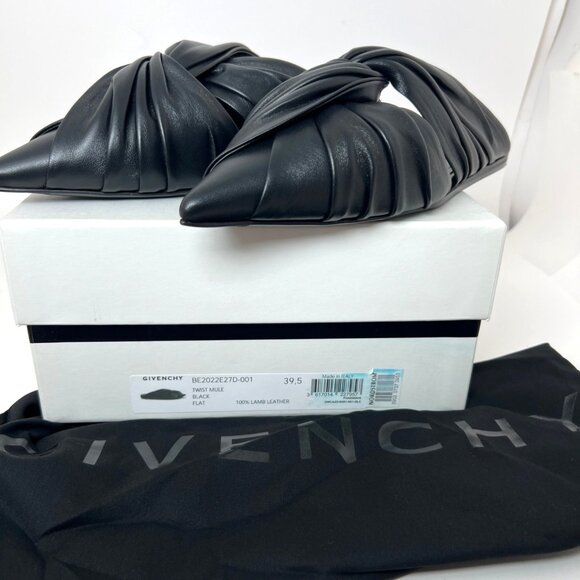 Givenchy Twist Leather Ballerina Mules Ballerina Women Pointed Flats Size 39.5 - Picture 9 of 12